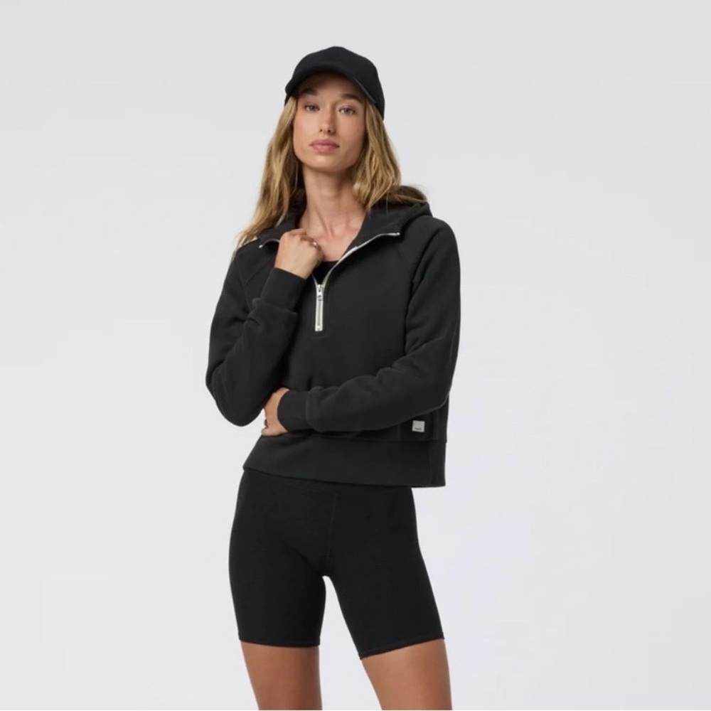 Black Half-Zip Black Hoodie by Vuori